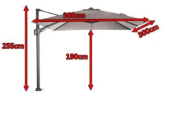 SIENA GARDEN Ampelschirm Sunset N+, Anthrazit / Taupe, Alu/Textil, Ca. 300x300 Cm -Ausgewählte Geschäfte Für Garten- Und Outdoor-Produkte 5 17164 7.jpg