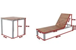 Villana 2er Sonnenliegen-Set, Alu/FSC-Akazienholz, 201x70x32,5cm, 4-fach Verstellbar, Mit Beistelltisch 45x45cm -Ausgewählte Geschäfte Für Garten- Und Outdoor-Produkte 5 17776.jpg