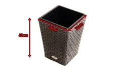 Ploß Rocking Pflanzgefäß, Grau/braun-meliert, Polyrattan, Konisch, 28x28x40 Cm, Kunststoffeinsatz -Ausgewählte Geschäfte Für Garten- Und Outdoor-Produkte 5 18198.jpg