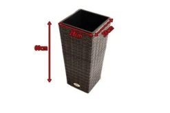 Ploß Rocking Pflanzgefäß, Grau/braun-meliert, Polyrattan, Konisch, 28x28x60 Cm, Kunststoffeinsatz -Ausgewählte Geschäfte Für Garten- Und Outdoor-Produkte 5 18199.jpg