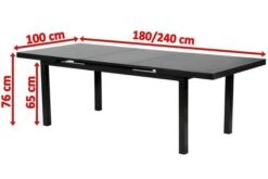 OUTFLEXX Premium Ausziehtisch, Anthrazit/grau, Alu/Glas, 180/240x100cm, Automatischer Ausziehmechanismus -Ausgewählte Geschäfte Für Garten- Und Outdoor-Produkte 5 18337.jpg