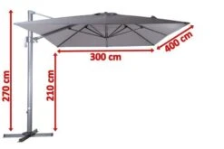 OUTFLEXX Ampelschirm, Anthrazit, Pulverbesch. Aluminium, 400x300cm, Inkl. Plattenständer -Ausgewählte Geschäfte Für Garten- Und Outdoor-Produkte 5 18348.jpg