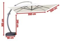 OUTFLEXX Luxus Ampelschirm, Anthrazit/creme, Edelstahl/Aluminium, 350x350cm, Inkl. Schirmständer Und Schutzhülle -Ausgewählte Geschäfte Für Garten- Und Outdoor-Produkte 5 18351.jpg