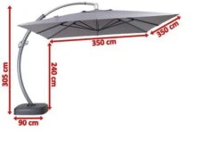 OUTFLEXX Luxus Ampelschirm, Anthrazit, Edelstahl/Aluminium, 350x350cm, Inkl. Schirmständer Und Schutzhülle -Ausgewählte Geschäfte Für Garten- Und Outdoor-Produkte 5 18352.jpg