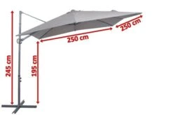 OUTFLEXX Ampelschirm, Anthrazit, Pulverbesch. Aluminium, 250x250cm, Inkl. Plattenständer -Ausgewählte Geschäfte Für Garten- Und Outdoor-Produkte 5 18354.jpg