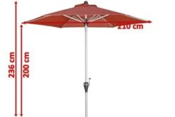 DOPPLER Active Auto Tilt Mittelstockschirm, Terrakotta, Aluminium/Textil, Ø210cm, Höhenverstellbar, Knickbar, Mit Kurbel -Ausgewählte Geschäfte Für Garten- Und Outdoor-Produkte 5 18592 4.jpg