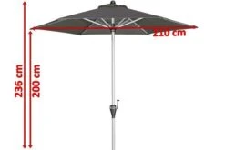 DOPPLER Active Auto Tilt Mittelstockschirm, Anthrazit, Aluminium/Textil, Ø210cm, Höhenverstellbar, Knickbar, Mit Kurbel -Ausgewählte Geschäfte Für Garten- Und Outdoor-Produkte 5 18592 5.jpg