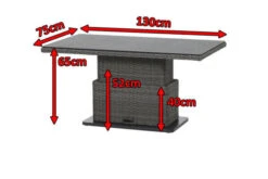 SIENA GARDEN Porto Lifttisch, Grau, Alu / Gardino®-Geflecht, 130 X 75 X 40/52/65 Cm, Höhenverstellbar, Spraystone Platte -Ausgewählte Geschäfte Für Garten- Und Outdoor-Produkte 5 18644.jpg