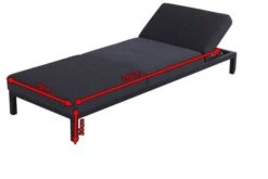 HARTMAN Adam Gartenliege, Sooty, Alu/Sunbrella, 4x4 Textilen, 195x70x30cm, Rückenlehne Verstellbar, Inkl. Kopfkissen -Ausgewählte Geschäfte Für Garten- Und Outdoor-Produkte 5 18733.jpg