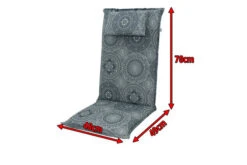 DOPPLER Lyra Stuhlauflage Hochlehner, Grau Gemustert, Polyester, 120 X 48 X 7 Cm, Mit Kopfkissen Und Reißverschluss -Ausgewählte Geschäfte Für Garten- Und Outdoor-Produkte 5 19683.jpg