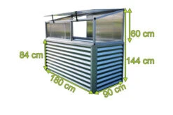 OUTFLEXX Set Hochbeet Und Aufsatz (mit Schiebetüren), Silber, Zincalume/Alu/Polycarbonat, 180 Cm, Pulverbeschichtet -Ausgewählte Geschäfte Für Garten- Und Outdoor-Produkte 5 20090.jpg
