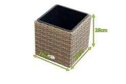 Ploß Rabida Pflanzgefäß, Champagner-meliert, Polyrattan, Kubisch, 28x28x28 Cm, Kunststoffeinsatz -Ausgewählte Geschäfte Für Garten- Und Outdoor-Produkte 5 20151.jpg