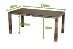 Ploß Rabida Dining Tisch, Champagner-meliert, Polyrattan, 170 X 90 Cm, Glasplatte In Steinoptik -Ausgewählte Geschäfte Für Garten- Und Outdoor-Produkte 5 20167.jpg