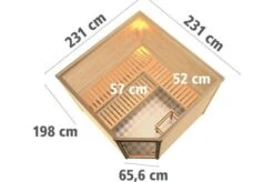 KARIBU Sauna Leona, Fichtenholz 38 Mm, Eckeinstieg, Ca. 5m² -Ausgewählte Geschäfte Für Garten- Und Outdoor-Produkte 5 20222 12.jpg