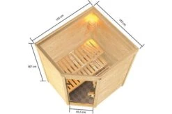 KARIBU Sauna Antonia, Fichtenholz 38 Mm, Eckeinstieg, Ca. 1,5m² -Ausgewählte Geschäfte Für Garten- Und Outdoor-Produkte 5 20224 3.jpg
