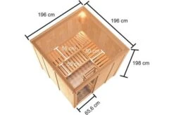 KARIBU Sauna Oulu, Fichtenholz 68 Mm, Fronteinstieg, Ca. 3,2m² -Ausgewählte Geschäfte Für Garten- Und Outdoor-Produkte 5 20242 3.jpg