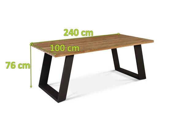 OUTFLEXX Esstisch, Dark Grey/natur, Alu/recycled FSC®-Teak, 240x100x76cm, Rustikal Gebürstet 7 OUTFLEXX Esstisch, Dark Grey/natur, Alu/recycled FSC®-Teak, 240x100x76cm, Rustikal Gebürstet – Bild 5