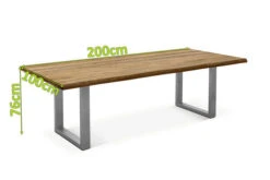 OUTFLEXX Esstisch, Natur, Edelstahl & Recycled FSC-Teak, 200 X 100 Cm, Baumkante -Ausgewählte Geschäfte Für Garten- Und Outdoor-Produkte 5 20355.jpg