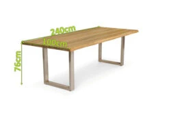 OUTFLEXX Esstisch, Natur, Edelstahl & Recycled FSC-Teak, 240 X 100 Cm, Baumkante -Ausgewählte Geschäfte Für Garten- Und Outdoor-Produkte 5 20357.jpg