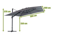 OUTFLEXX Ampelschirm, Anthrazit/grau, Alu/Polyester, 350x350cm, Inkl. Plattenständer -Ausgewählte Geschäfte Für Garten- Und Outdoor-Produkte 5 20363.jpg