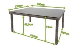 OUTFLEXX Dining Tisch, Grau, Polyrattan, 180 X 120 Cm, Tischplatte Spraystone, 8mm -Ausgewählte Geschäfte Für Garten- Und Outdoor-Produkte 5 20658.jpg