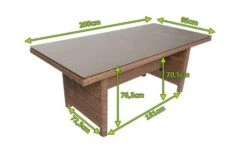 OUTFLEXX Dining Tisch, Hellbraun, Polyrattan, 200 X 95 Cm, Tischplatte Spraystone, 6mm -Ausgewählte Geschäfte Für Garten- Und Outdoor-Produkte 5 20676.jpg