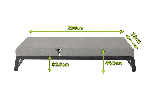 OUTFLEXX Allure Sonnenliege, Flanelle, Alu/Sunbrella, 211 X 74 X 44,5 Cm, Verstellbare Kopfstütze 7 OUTFLEXX Allure Sonnenliege, Flanelle, Alu/Sunbrella, 211 X 74 X 44,5 Cm, Verstellbare Kopfstütze – Bild 5