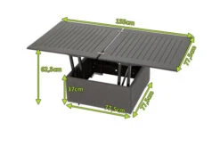 OUTFLEXX Loungetisch, Sooty, Alu/Sunbrella, 78/157 X 78 X 37/64 Cm, Höhenverstellbar -Ausgewählte Geschäfte Für Garten- Und Outdoor-Produkte 5 21010.jpg