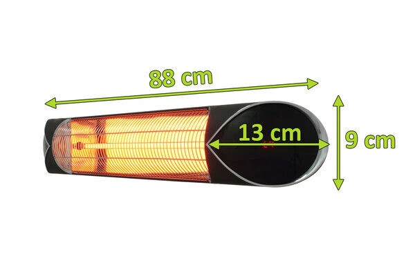 OUTTECH Star Heizstrahler, Schwarz, Alu, 88 X 13 X 9 Cm, Staub - Und Wassergeschützt, Fernbedienung Mit 4 Stufen 7 OUTTECH Star Heizstrahler, Schwarz, Alu, 88 X 13 X 9 Cm, Staub - Und Wassergeschützt, Fernbedienung Mit 4 Stufen – Bild 5