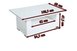 OUTFLEXX Kaffeetisch, Weiß, Polyrattan, 108,5x68cm, Inkl. Glasplatte -Ausgewählte Geschäfte Für Garten- Und Outdoor-Produkte 5 2511 13.jpg