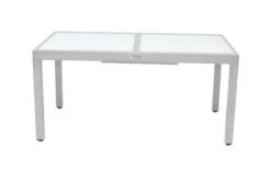 VILLANA Ausziehtisch, Silber/weiß, Alu/Sicherheitsglas, 160/220x90 Cm, Flügelmechanismus -Ausgewählte Geschäfte Für Garten- Und Outdoor-Produkte 6 13395 2.jpg