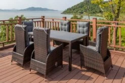 OUTFLEXX Dining Tisch, Braun Marmoriert, Polyrattan, 180 X 100 Cm, Tischplatte Spraystone, 6mm -Ausgewählte Geschäfte Für Garten- Und Outdoor-Produkte 6 20665.jpg