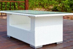 OUTFLEXX Kaffeetisch, Weiß, Polyrattan, 108,5x68cm, Inkl. Glasplatte -Ausgewählte Geschäfte Für Garten- Und Outdoor-Produkte 6 2511 13.jpg