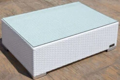 OUTFLEXX Kaffeetisch, Weiß, Polyrattan, 95x65cm, Inkl. Glasplatte -Ausgewählte Geschäfte Für Garten- Und Outdoor-Produkte 6 2511 9.jpg