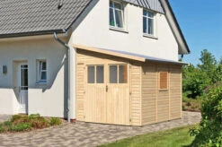 KARIBU Anlehnhaus Bomlitz 2, Terragrau, Fichtenholz 19mm, 255 X 181 X 243 Cm, Pultdach, Exkl. Fußboden -Ausgewählte Geschäfte Für Garten- Und Outdoor-Produkte 7 17864.jpg