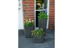 Ploß Rocking Pflanzgefäß, Grau/braun-meliert, Polyrattan, Konisch, 28x28x40 Cm, Kunststoffeinsatz -Ausgewählte Geschäfte Für Garten- Und Outdoor-Produkte 7 18198.jpg