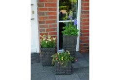 Ploß Rocking Pflanzgefäß, Grau/braun-meliert, Polyrattan, Konisch, 28x28x60 Cm, Kunststoffeinsatz -Ausgewählte Geschäfte Für Garten- Und Outdoor-Produkte 7 18199.jpg