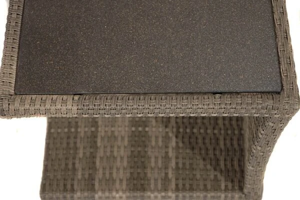 Ploß Rabida Beistelltisch, Champagner-meliert, Polyrattan, 50x50x45 Cm, Glasplatte In Steinoptik 9 Ploß Rabida Beistelltisch, Champagner-meliert, Polyrattan, 50x50x45 Cm, Glasplatte In Steinoptik – Bild 7