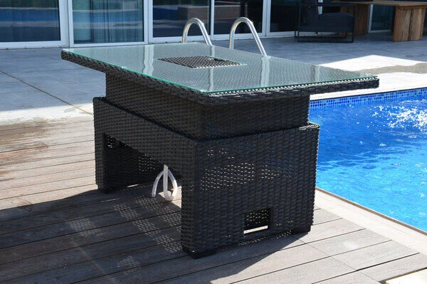 OUTFLEXX Dining Tisch, Grau, Polyrattan, 140x80x53/69cm, Höhenverstellbar 9 OUTFLEXX Dining Tisch, Grau, Polyrattan, 140x80x53/69cm, Höhenverstellbar – Bild 7