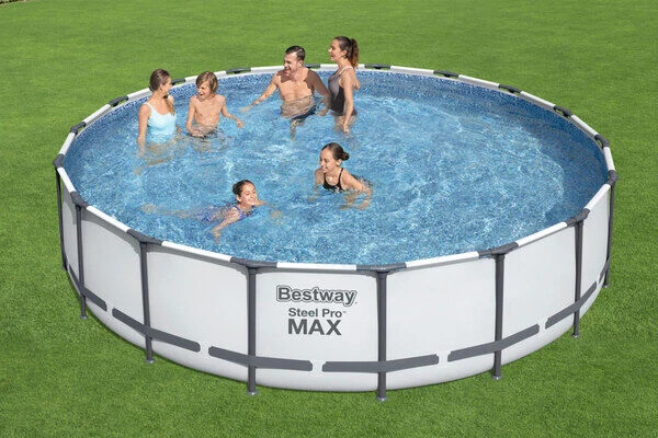 BESTWAY Steel Pro MAX Pool Komplett-Set, Grau, DuraPlus, Ø549x122cm, Mit Filterpumpe, Leiter, Abdeckplane 9 BESTWAY Steel Pro MAX Pool Komplett-Set, Grau, DuraPlus, Ø549x122cm, Mit Filterpumpe, Leiter, Abdeckplane – Bild 7