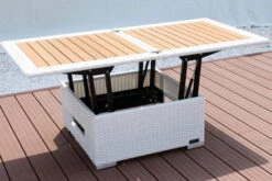 OUTFLEXX Loungetisch Höhenverstellbar, Weiß, Polyrattan, 75/152x75x40/64,5cm -Ausgewählte Geschäfte Für Garten- Und Outdoor-Produkte 7 2511 18.jpg