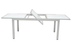VILLANA Ausziehtisch, Silber/weiß, Alu/Sicherheitsglas, 160/220x90 Cm, Flügelmechanismus -Ausgewählte Geschäfte Für Garten- Und Outdoor-Produkte 9 13395 2.jpg