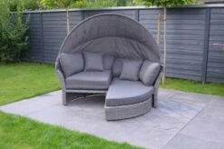 OUTFLEXX Sonneninsel, Grau, Polyrattan, Halbrund, 193 X 104 X 74 Cm, Hocker Drehbar, Dach Klappbar -Ausgewählte Geschäfte Für Garten- Und Outdoor-Produkte 9 16110.jpg