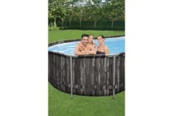 BESTWAY Power Steel Pool, Holz-Optik (dunkelgrau), TriTech, 732x366x122cm, Oval, Mit Filterpumpe, Leiter, Abdeckplane -Ausgewählte Geschäfte Für Garten- Und Outdoor-Produkte 9 21942.jpg