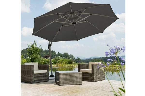 Schneider® SCHNEIDER Rhodos Rondo Ampelschirm, Anthrazit, Rund, Ø 350 Cm 12 Schneider® SCHNEIDER Rhodos Rondo Ampelschirm, Anthrazit, Rund, Ø 350 Cm – Bild 10