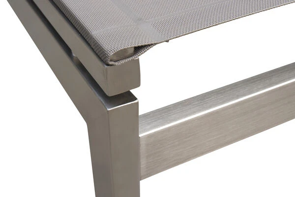 OUTFLEXX Rollliege, Taupe, Edelstahl/Textilene, Verstellbare Rückenlehne, 212x71x36cm 11 OUTFLEXX Rollliege, Taupe, Edelstahl/Textilene, Verstellbare Rückenlehne, 212x71x36cm – Bild 9